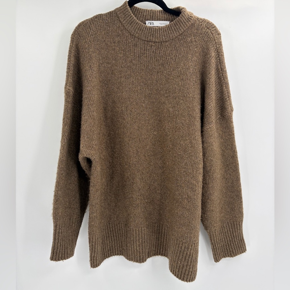 Women’s Zara cowl acrylic downtown girl oversized long sleeve sweater sz medium